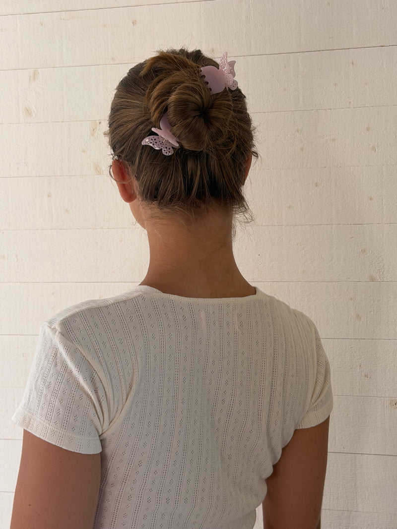 Petit Papillon Clip in Rose