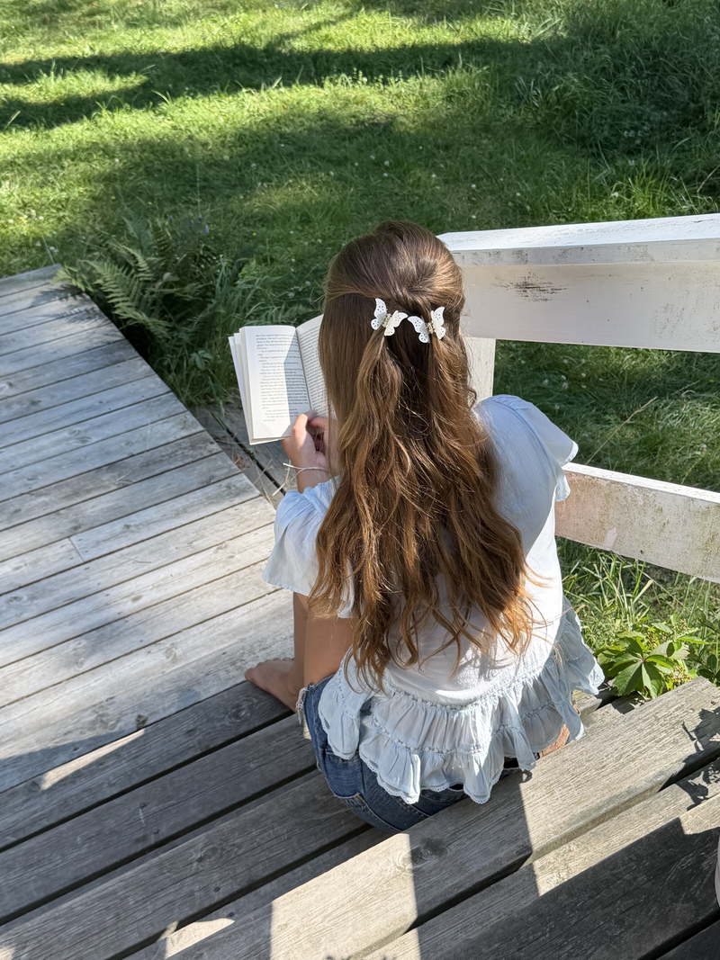 Petit Papillon Clip in Blanc